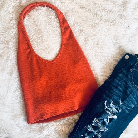 Forever 21 Tops - Forever 21 Orange Halter Top